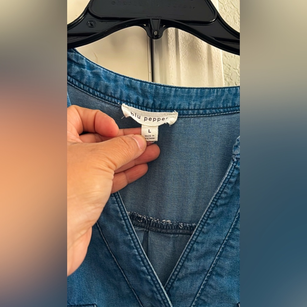Blu Pepper Denim Button-Up Top - Picture 2 of 2